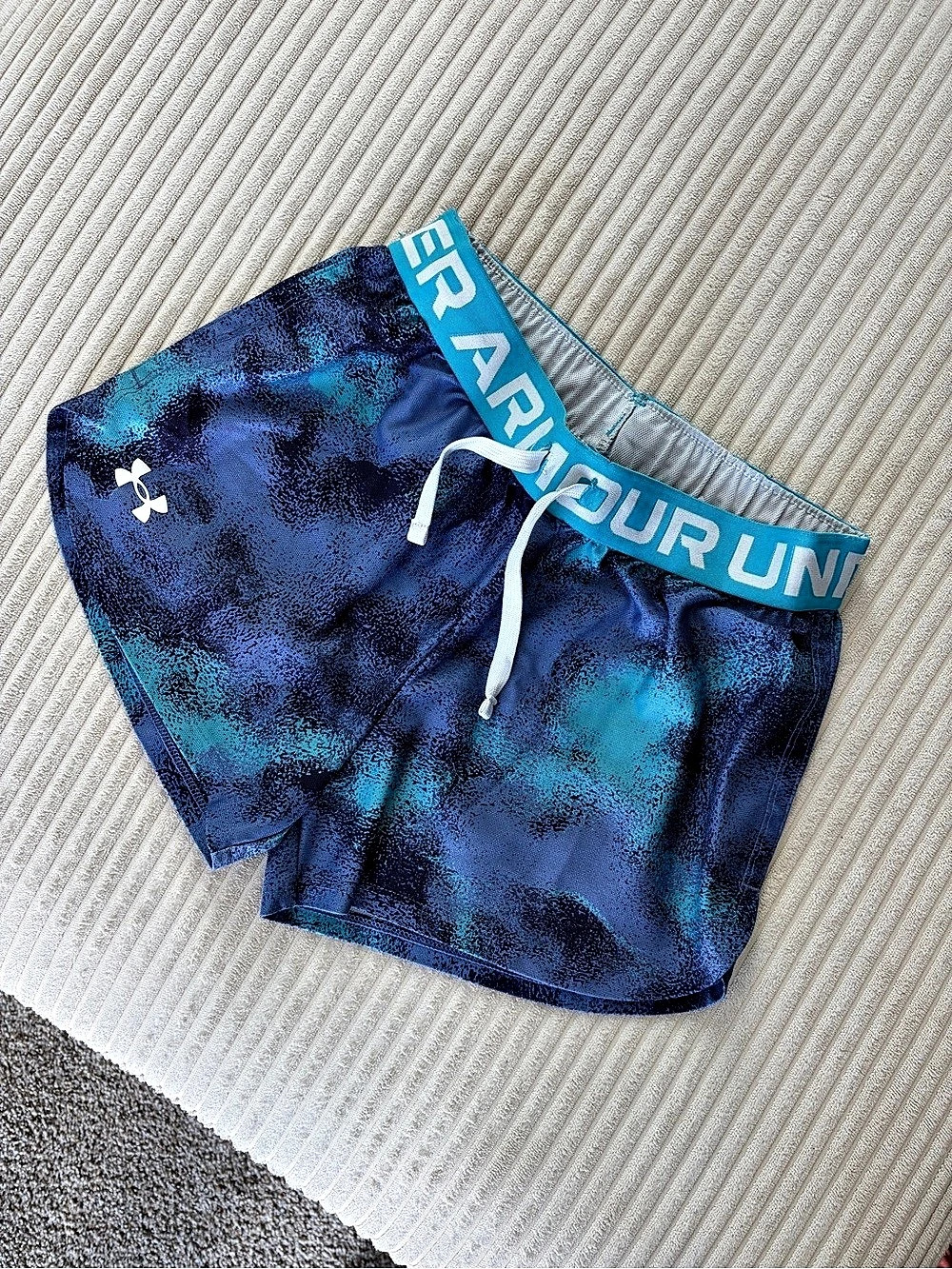 Under Armour Girls UA Tech Play Up Shorts Blue & Turquoise Medium